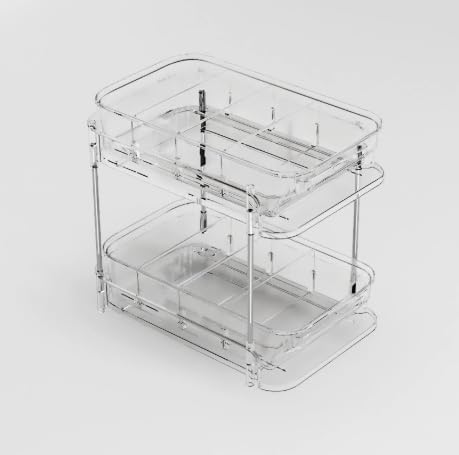 Clear CD Organizer, 3-Tier Sliding Drawer Storage Shelf - Holds 72 CDs, Versatile Organizer for VCDs DVDs CDs, Cosmetics, Cups (3-Tier)
