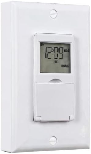 BN-LINK 7 Day Programmable in-Wall Timer Switch for Lights, Digital Light Switch Timer Indoor, Single Pole and 3 Way (Compatible with SPDT) Both Use, Neutral Wire Required, No Backlight, ETL Listed