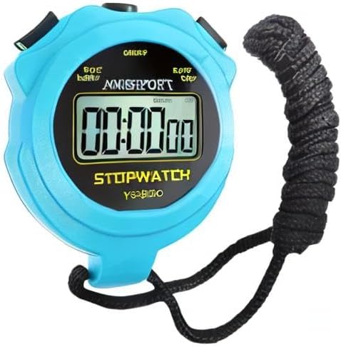 Stopwatch Timer Only Stopwatch Mode, ON/Off Silent Large Display Simple Operation, Without Clock Date Countdown, Digital Stop Watch for Sports Kids Coaches, Blue