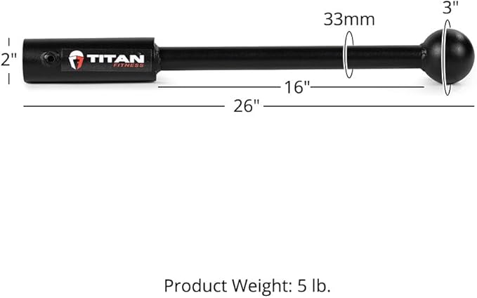 Titan Fitness Hammer Sleeve Landmine Attachment, 26" Extension, 33mm Grip for Core & Unilateral Workouts