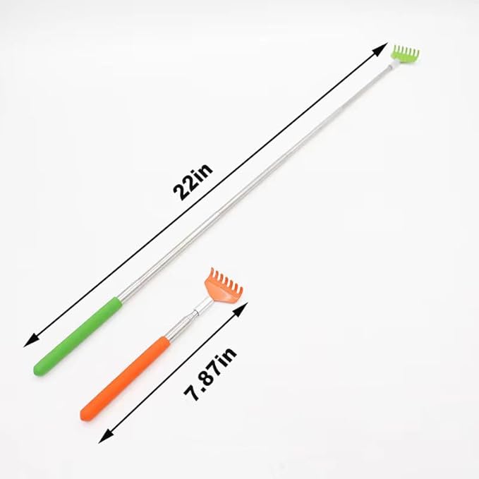 2-Pack Pet Interactive Touch Therapy Toys for Cats & Dogs, Telescopic Pet Massage Stick for Training, Bonding, Socialization, Retractable 22 Inch Skeleton Hand & Rake Shaped Teaser Wand