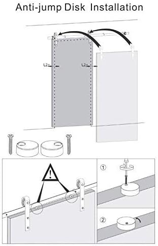 Barn Door Hardware 1 Pair Black Anti-Jump Disk Block for Preventing Door Fall Off fromTrack