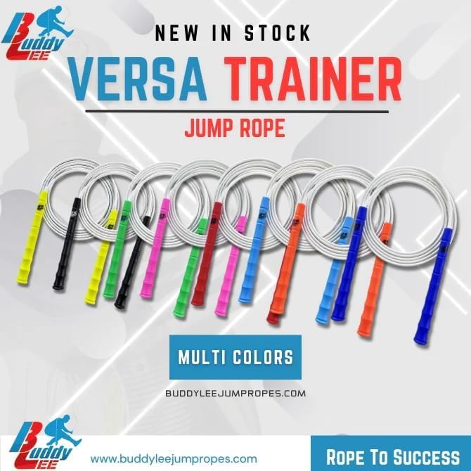 Buddy Lee New Versa Trainer Jump Rope – Yellow – Adjustable Speed Rope for Fitness, Cardio & Training –Lightweight, Durable & Ergonomic Handles