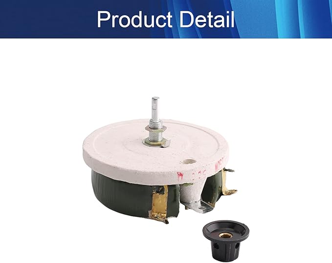 Jutagoss 150W 500 Ohm Rheostat, Wirewound Ceramic Potentiometer, Round Variable Sliding Resistor with Black Knob, Adjustable Resistor 1Pc
