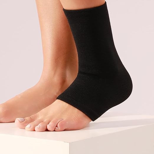 WrtmyR 2 Pack Ankle Brace Compression Sleeve, Ankle Wrap & Ankle Support for Women & Men, Ankle Compression Sock for Sprain, Swelling, Plantar Fasciitis, Tobillera (L/XL Black)