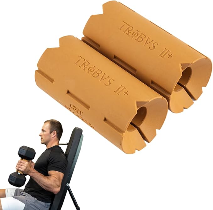 Thick Grips for Dumbbells & Barbells (2.0” diameter) - Thick Dumbbell Grips (One Pair), Arm & Forearms & Grip Strength