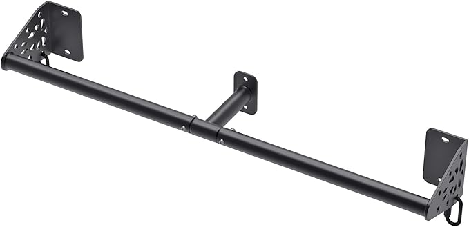 Kipika Wall Mounted Pull Up Bar - Heavy Duty 450 LB Capacity Doorway Chin Up Bar for Home Gym, Sturdy Steel Construction with Resistance Band Hooks | Hanging Exercise Bar for Full Body Workout