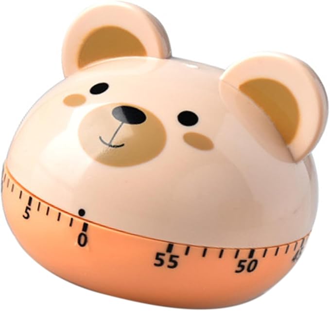 60 Minute Mechanical Kitchen Timers Cute Cartoon Animal Shape Mini Countdown Timer for Teachers Classroom Kids Homework Reading Adults Cooking Office (Bear)