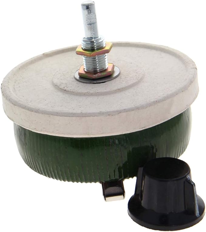 Jutagoss 100W 30 Ohm Rheostat, Wirewound Ceramic Potentiometer, Round Variable Sliding Resistor with Black Knob, Adjustable Resistor 1Pc
