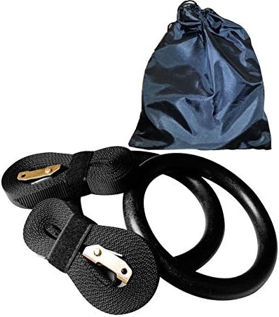 Polycarbonate (Stronger Than ABS) Gym Gymnastic Rings Adjustable Straps Crossfit Strength Training