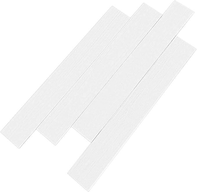 Luxdecor Real Wood Planks for Wall- White Shiplap Boards 5" Peel and Stick Shiplap Boards 10 Pieces Wall Shiplap Planks Board 12.5 Sq Ft