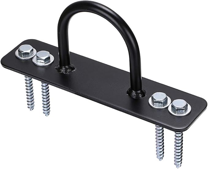 Hipiwe Battle Rope Wall/Ceiling Mount Anchor Bracket Hook for Suspension Straps Crossfit Gymnastic Rings, Body Weight Strength Training Systems, Yoga Swings Hammocks, Boxing Equipment (Long Black)