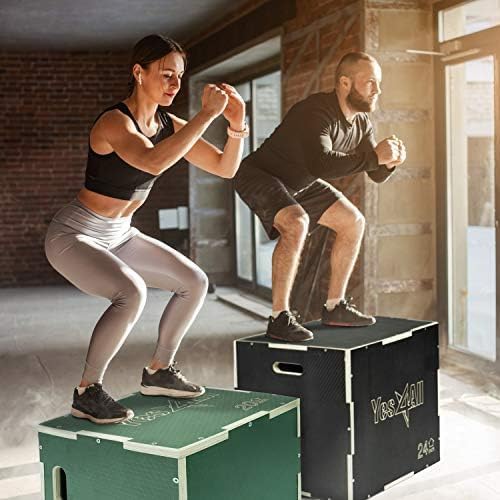 Yes4All 3 In 1 Wooden Plyo Box, Plyometric Box Platform For Jump Training, Jump Boxes For Home Gym Exercise And Outdoor Workout