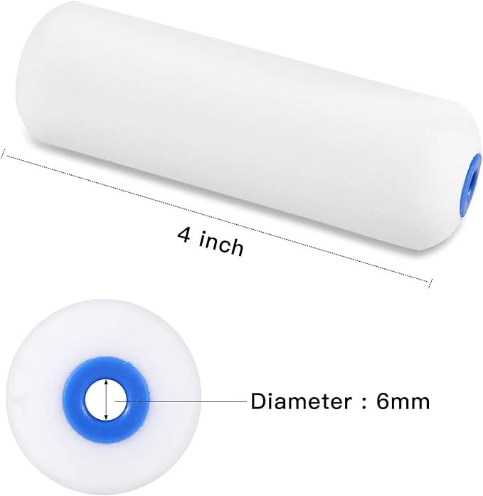 Mister Rui Foam Paint Roller, 50 Pack, 4 Inch Paint Roller, Small Paint Roller, High Density Foam Rollers for Painting, Professional or DIY Use and Home Improvement