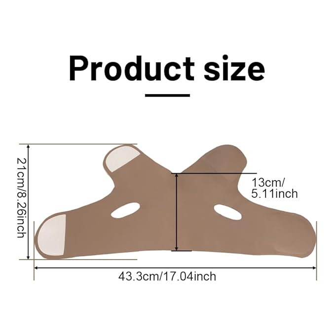 Face Strap Face Lift Belt, Comfortable VShaped Bandage Face Lift Band Face Outline Lifting Facial (Brown)