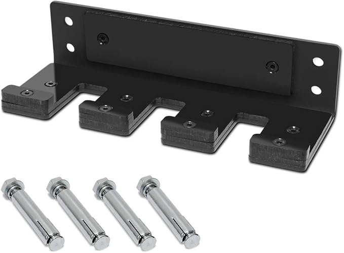 Uboway Vertical Olympic Barbell Holder - 3 Bars Wall Mounted Barbell Hanging Storage Hanger Rack Home Gym Accessory (Black)