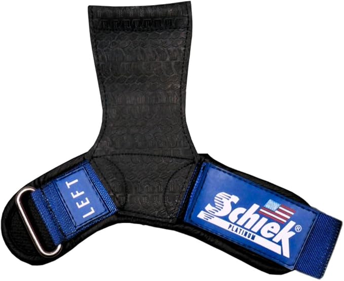 Schiek Sports Model 1907 Platinum Edition Ultimate Grips - 3 in 1 Weight Lifting Straps Wrist Wraps and Grip Pads - Secure Non Slip Control and Comfort for Strength Training