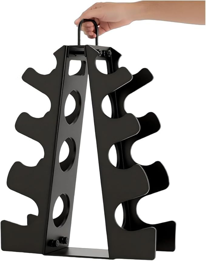 3-Tier | 4-Tier Dumbbell Rack for Dumbbells , A-Frame Weight Stand Only, Compact Space-Saving Design for Home Gym, Heavy-Duty Alloy Steel Organization Rack (Dumbbells Not Included )