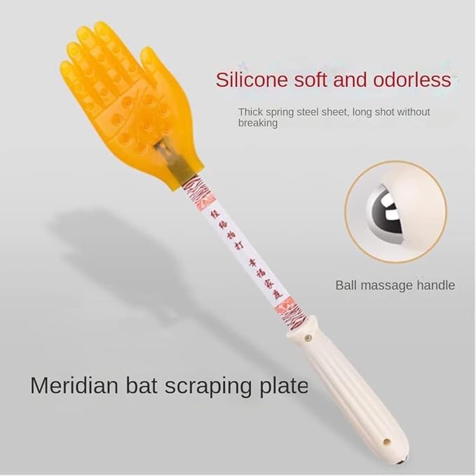 Pai Sha Board Multi-Function Pai Sha Board Silicone Five-Finger Meridian patting Small Yellow Hand Silicone Massage Massage Stick