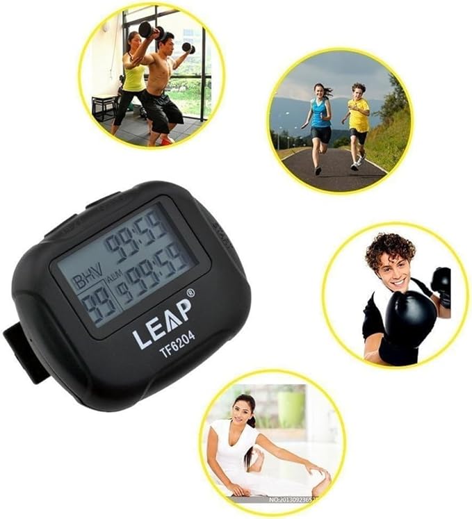 LCD Digital Large Display Alarm Interval Timer TF6204 Trainning Running Yoga Weight Lifting Running Stopwatch Sports Timer