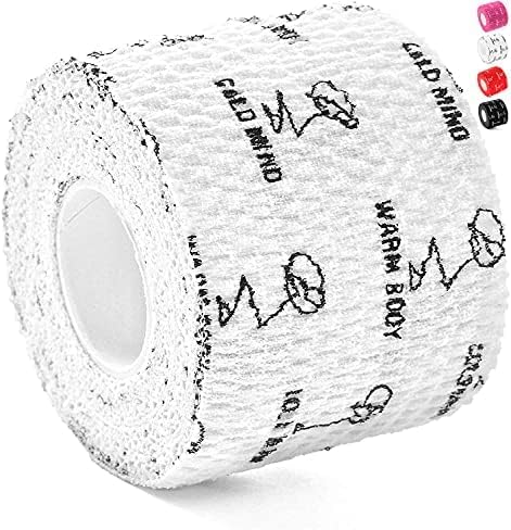 WARM BODY COLD MIND 1.85" Weightlifting Thumb Tape - Hook Grip Tape for Powerlifting, Cross Training, Gym Tape, Workout, Weight Lifting Tape, Athletic Finger Wrap (White 3 Rolls)