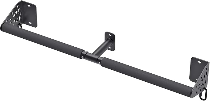 Kipika Wall Mounted Pull Up Bar - Heavy Duty 450 LB Capacity Doorway Chin Up Bar for Home Gym, Sturdy Steel Construction with Resistance Band Hooks | Hanging Exercise Bar for Full Body Workout