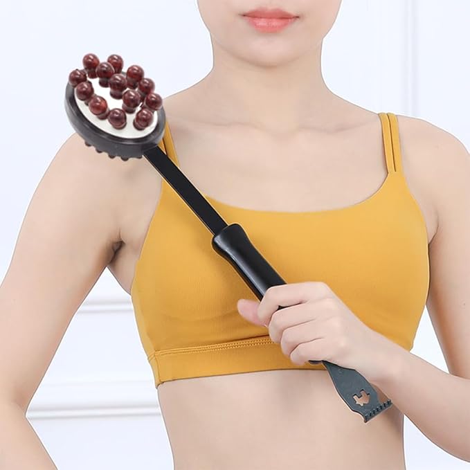 Body Massage Hammer,Telescoping Meridians Back Knock Massager,Detachable Heads Back Scratcher,Portable Gua Sha Massage Relaxing Tool
