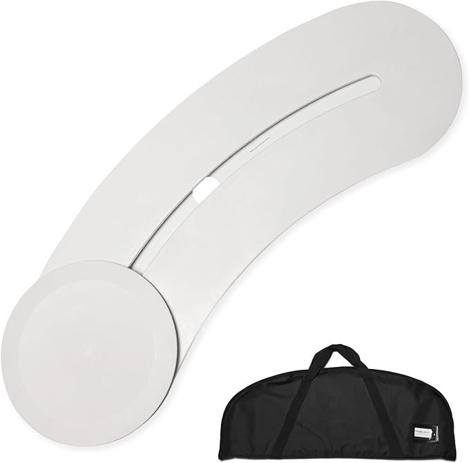 Crescent-Shaped Transfer Board with 360° Rotating Disk for Assisted Wheelchair Transfers, 400 lb Support