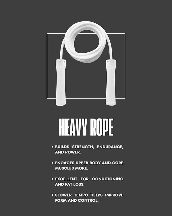 Heavy Jump Rope by Dayan Kolev; 1lbs Weighted Skipping Rope for Beginners and Professional Athletes;