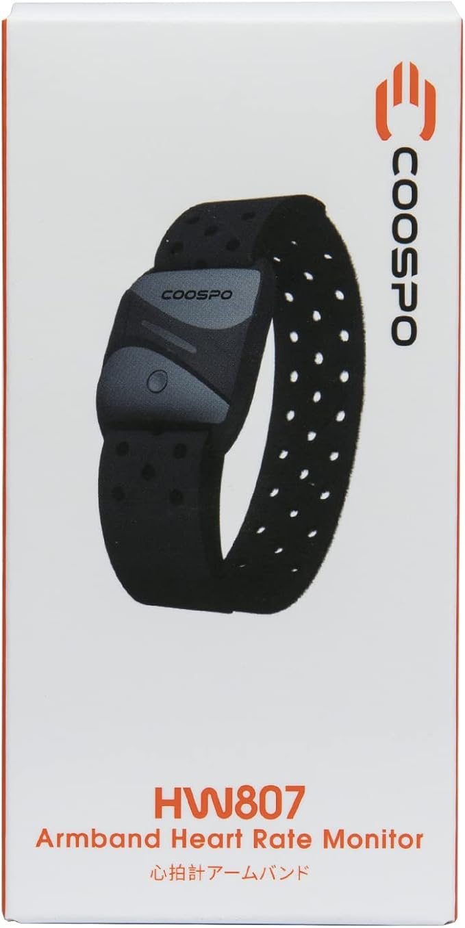 COOSPO Heart Rate Monitor Armband HW807, Bluetooth 5.0 ANT+ HRM with HR Zone LED Indicator, Tracking Heartbeat HRV for Fitness Training, Work with Peloton/Polar/Wahoo/Strava/DDP Yoga