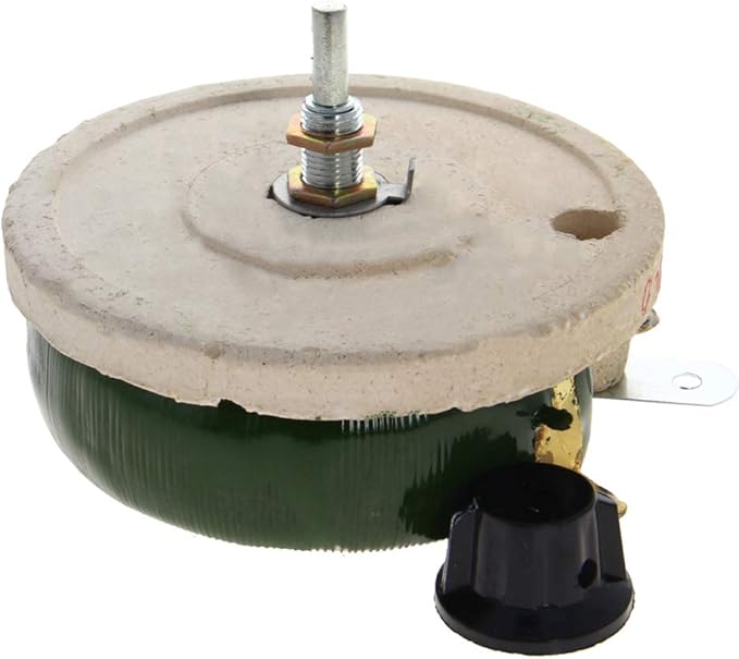 Jutagoss 150W 300 Ohm Rheostat, Wirewound Ceramic Potentiometer, Round Variable Sliding Resistor with Black Knob, Adjustable Resistor 1Pc