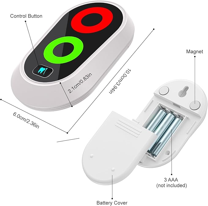 Toothbrushing Timer for Kids 2 to 3 Minutes, Funny Novelty Gift for Kids Adults, Magnetic Waterproof Timer with Color Lights in Bathroom for Children Training Coach (White)