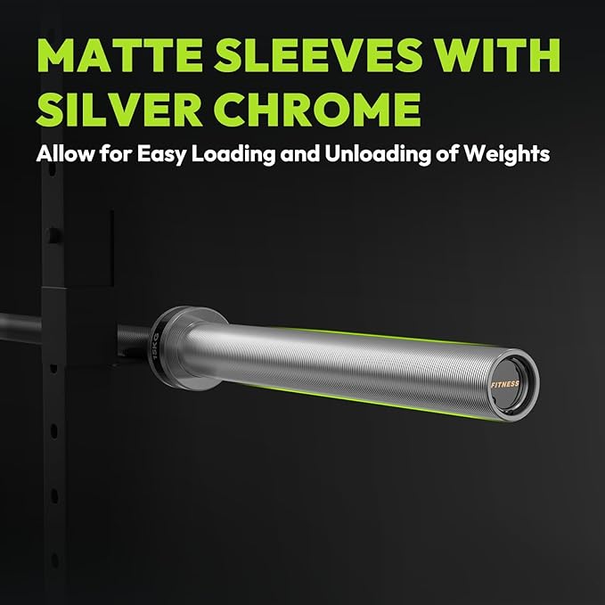 Olympic Barbell 4 ft/5 ft/6 ft/6.5ft/7 ft, 2 Inch Straight Womens Bars, Weight Bar for Strength Training, Weightlifting, Squat, Hip Thrust, Bench Press, Deadlift, 500 lb - 1000 lb Capacity