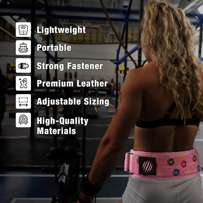 Bear KompleX Premium Leather APEX Weightlifting Belt, Abdominal & Back Support, Powerlifting, Squats and Weight Training, Low Profile Firm Back Easily Adjustable.