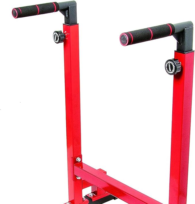 BalanceFrom Steel Frame Dip Station with Adjustable Height, 500 Pound Weight Capacity – Upper Body Workout Home Gym Equipment for Triceps, Push & Pull Ups, Leg Raises, and Bench Press