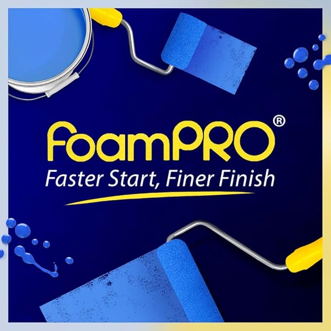 FoamPRO 4” Fine Finish Paint Roller Kit | 1 Plastic Paint Tray, 1 Roller Handle, 10 Foam Rollers | Mini Foam Roller Kit w/Roller Pan | Home Painting Supplies & Paint Tools, Multicolor, 164 (164KIT)