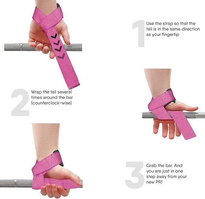 Weight Lifting Straps Wrist Support Padded Neoprene Gym Cross Training Hand Bar Weightlifting Straps Fitness Bodybuilding Power Exercise Grips Deadlift Men Women