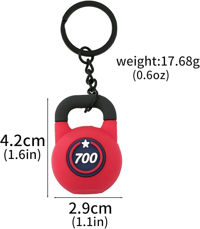 Gym Dumbbell Barbell Kettlebell Keychain - Cute Bag Purse Charms Accessories - Fitness Gift for Women Men
