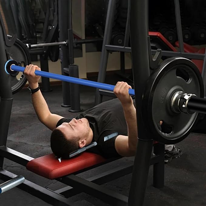 Olympic Barbell 4FT 5FT 6FT – 2" Short Compact Weightlifting Bars for Home Gym, Squats, Bench Press – 400LB to 500LB Capacity – Red/Blue