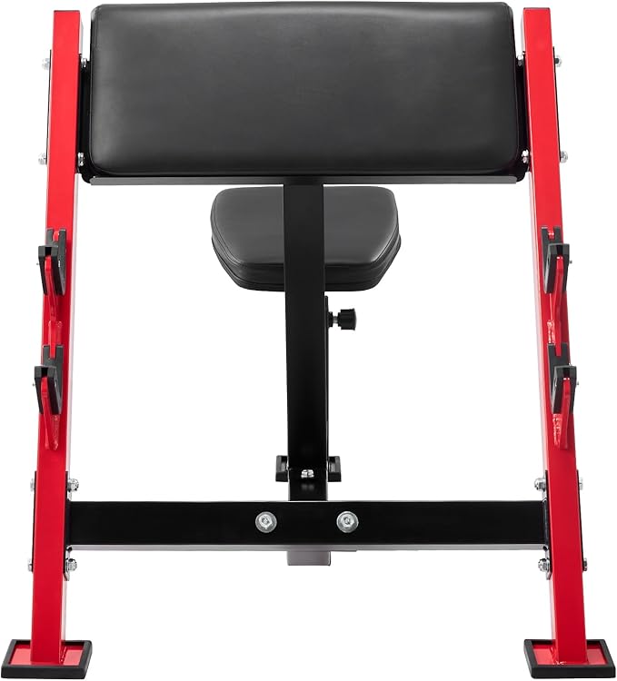 VEVOR Preacher Curl Bench, Strength Training Benches, Max Load 660 LBS Home Gym Fitness Equipment, Seated Arm Isolated Barbell Dumbbell Bicep Station, Adjustable Weight Bench with Bar Holders