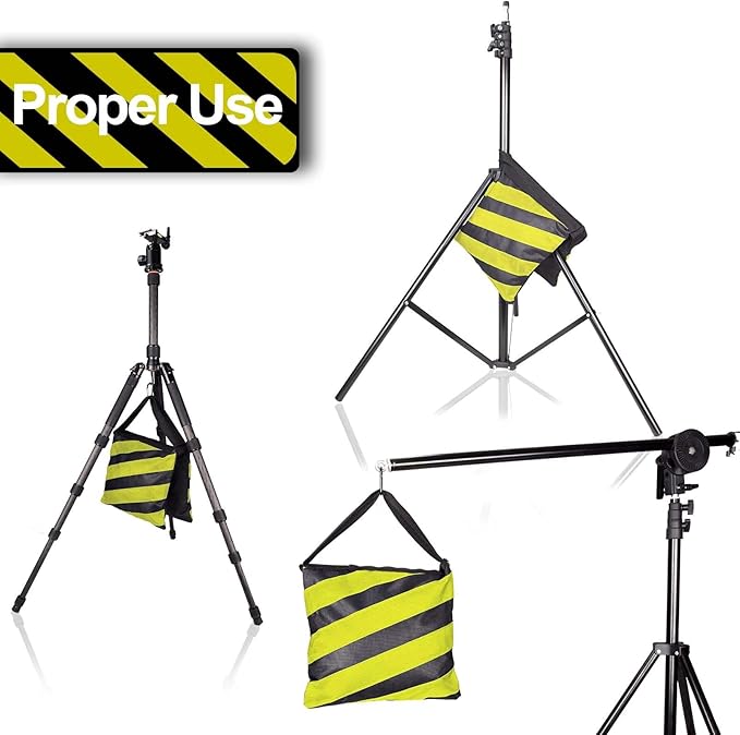 EMART Heavy Duty Sandbag Photo Studio Weight Bag Saddlebag Design for Photography Light Stand Tripod, Outdoor Patio, Sports, Pop up Tent, Umbrella Base, Camping, Fishing Chair -4 Packs Set(Yellow)