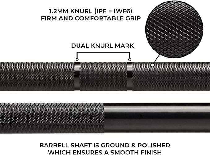 Professional Powerlifting Barbell, Aggressive Knurling 7ft/45lb Power Bar, 2000 lbs Capacity 205K PSI Weight Bar Fit 2" Plates for Bench, Squat, and Deadlift
