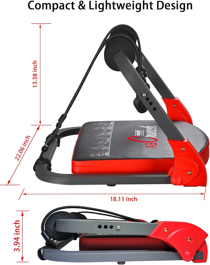 Ab Machine Workout Equipment,Whole Body Ab Workout Machine,Sit Up Exercise Equipment For Home, Strength & Abdominal Trainer With 3 Adjustable Resistance Levels and Bands.US Patented