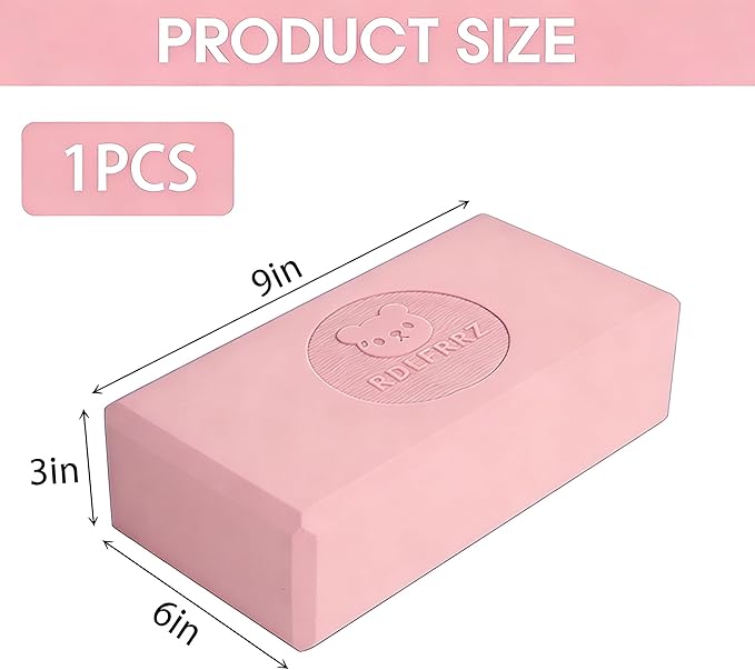 Premium Yoga Blocks - Non-Latex EVA Foam with Non-Slip Grip & Beveled Edges - Multiple Colors Available - Ideal for Yoga, Pilates, Meditation - Boost Stability, Balance and Deep Stretching