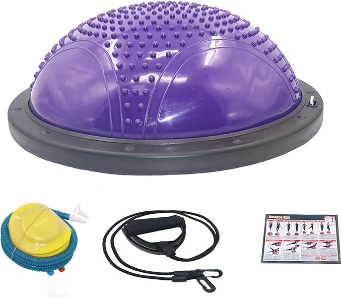 ABS Yoga Exercise Half Exercise Ball for Home Gym Core Training Fitness Stability,Balance Trainer Ball, Can Stand, Sit Or Lie Down on Core Training Half Ball(purple), Balance Trainer Ball, ABS Y