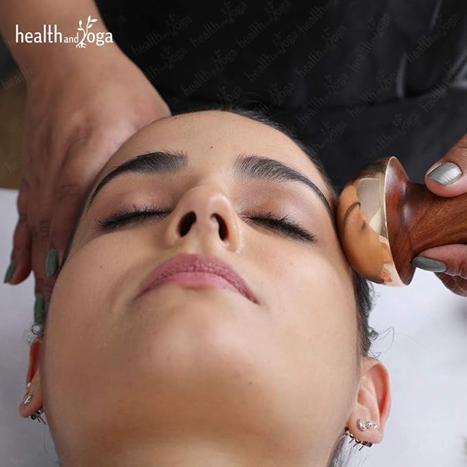 SoulGenie HealthAndYoga™ BronzLift Kansa Face Massager and Kumkumadi Face Oil Trial Vial - Kansa Wand Ayurveda Benefits of Bronze - Skin Lustre (Single Dome)