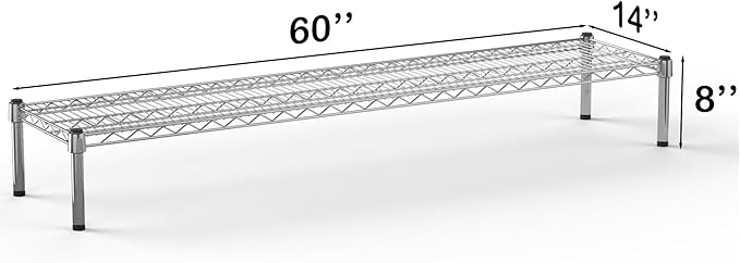 14''W x 60''L x 8''H Chrome Plated Wire Dunnage Rack | Off The Floor Storage