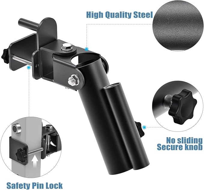 Kipika Power Rack Attachment for 5/8" & 1" Holes - Heavy Duty Home Gym Equipment for 2x2 or 3x3 Squat Rack, Adjustable and Easy to Install