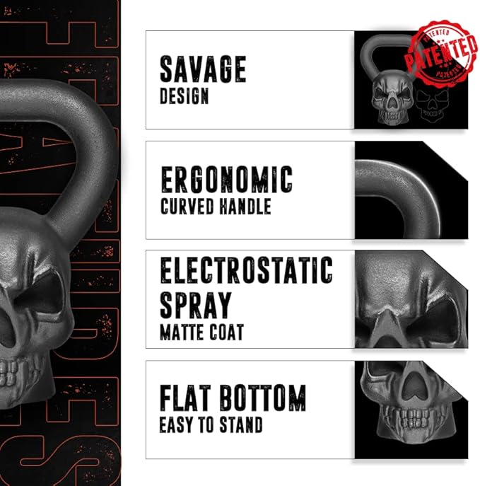 Yes4All Kettlebell Special Shape, Upgraded &Multifunctional for Advanced Training, Solid Cast Iron Powder Coated, Anti Slip Handle Strength Training Equipment