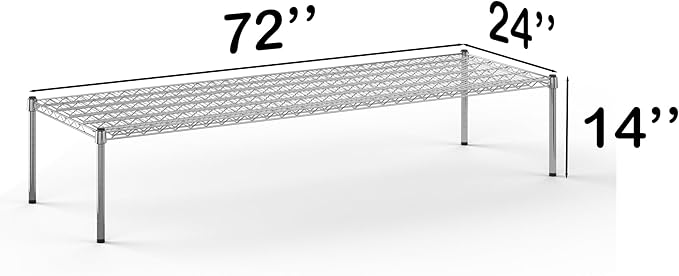 24''W x 72''L x 14''H Chrome Plated Wire Dunnage Rack | Off The Floor Storage